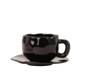 SHP BIAŁA RÓŻA COCO Filiżanka ze spodkiem czarna