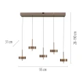 Q-ROTATE lampa wisząca ciemnometalowy-brązowy 2249-34 