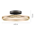 PURE LOOP lampa sufitowa czarna/matowy mosiądz 6552-68 