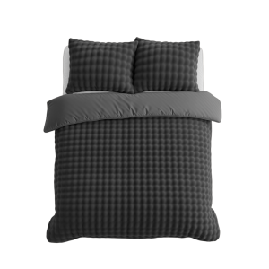 (SN) 200x220 POM POM antracyt  teddy kpl pościeli
