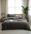 (SN) 200x220 POM POM antracyt  teddy kpl pościeli