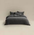 (SN) 200x220 POM POM antracyt  teddy kpl pościeli
