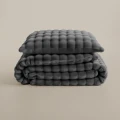 (SN) 200x220 POM POM antracyt  teddy kpl pościeli