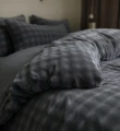 (SN) 200x220 POM POM antracyt  teddy kpl pościeli