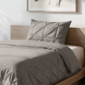 140x200/220 BORDER PINTUCK brąz/szary kpl pościeli mikrofibra