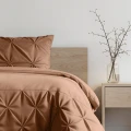 140x200/220 BORDER PINTUCK mokka kpl pościeli mikrofibra