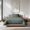 140x200/220 BORDER PINTUCK zielony kpl pościeli mikrofibra