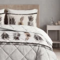 200x200 Lazy  FEATHERS 3 piaskowy kpl koldra z poduszkami