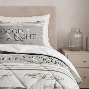 240x200 Lazy  GOODNIGHT piaskowy kpl koldra z poduszkami