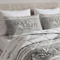 200x200 Lazy  GOODNIGHT piaskowy kpl koldra z poduszkami