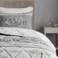 200x200 Lazy  GOODNIGHT piaskowy kpl koldra z poduszkami
