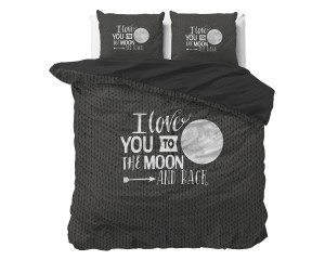 (SN) 200x200/220 MOON AND BACK mikrofibra antracyt  kpl pościeli