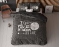 (SN) 200x200/220 MOON AND BACK mikrofibra antracyt  kpl pościeli