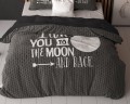 (SN) 200x200/220 MOON AND BACK mikrofibra antracyt  kpl pościeli