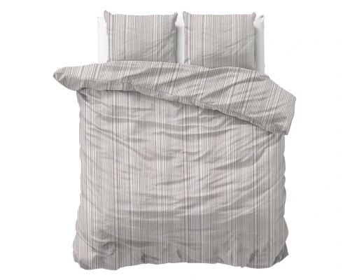 240x220 PINSTRIPE brąz kpl pościeli bawełna