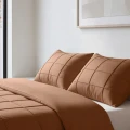 140x200/220 CHECK PINTUCK mokka kpl pościeli mikrofibra
