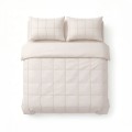 240x200/220 CHECK PINTUCK beż kpl pościeli mikrofibra