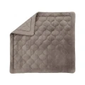 200x200  TEDDY brąz/szara kołdra LAZY + poszewki na poduszkę