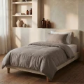 200x220 STONE WASHED brąz  kpl pościeli bawełna