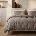 200x220 STONE WASHED brąz  kpl pościeli bawełna