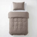 140x220 STONE WASHED brąz  kpl pościeli bawełna