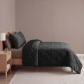 200x200 Lazy VELVET czarna kołdra z poszewkami na poduszkę