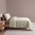 200x200 Lazy VELVET ciemny beż kołdra z poszewkami na poduszkę