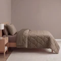 140x200 Lazy VELVET brąz kołdra z poszewką na poduszkę