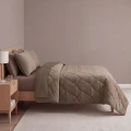 240x200 Lazy VELVET brąz kołdra z poszewkami na poduszkę