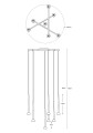 BOSTON lampa wisząca czarno-złota P0603-07C-SDB1