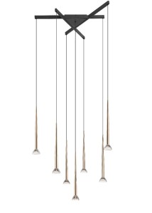 BOSTON lampa wisząca czarno-złota P0603-07C-SDB1