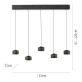 BALLINI 5 lampa wisząca czarna 15262-18 
