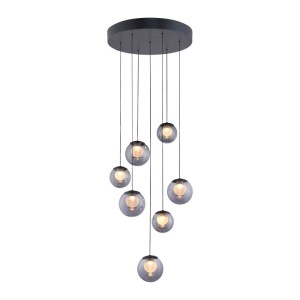 PURE POPUP lampa wiszaca 7-punktowa szara