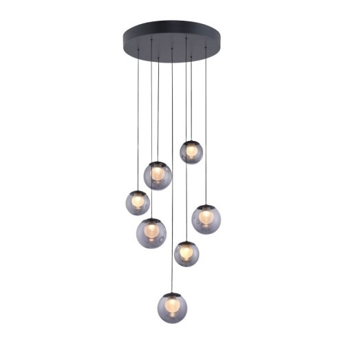 PURE POPUP lampa wiszaca 7-punktowa szara