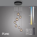 PURE POPUP lampa wiszaca 7-punktowa szara