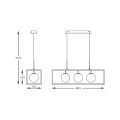 PIRO lampa wisząca czarna MD3115-3-3BT