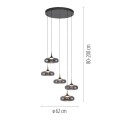 POSH 5 lampa wisząca szara 15694-15 