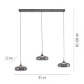 POSH 3 lampa wisząca szara 15693-15