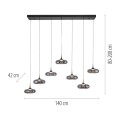 POSH 7 lampa wisząca szara 15695-15