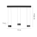 PURE CLIPSE 3 lampa wisząca szara 2473-15