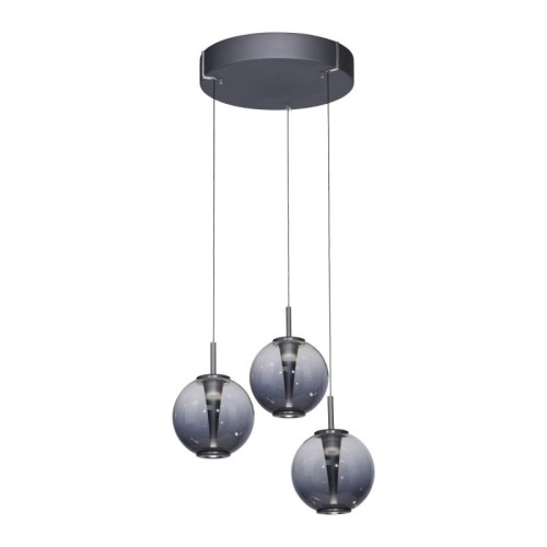 PURE E-INFINITY  3 lampa wisząca szara 2222-15