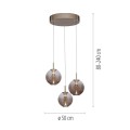 PURE E-INFINITY 3 lampa wisząca brązowa 2222-97