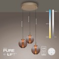 PURE E-INFINITY 3 lampa wisząca brązowa 2222-97
