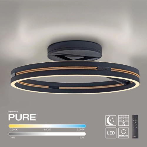 BARIK lampa sufitowa czarna 6525-18