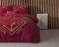 140x200/220 ETERNAL LOVE czerwony  mikrofibra kpl pościeli