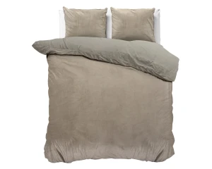 200x200/220 VELVET UNI brąz/szary  velvet poliestrowy kpl pościeli
