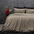 200x200/220 VELVET UNI brąz/szary  velvet poliestrowy kpl pościeli