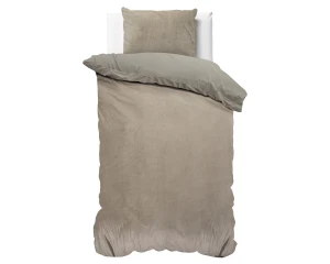140x200/220 VELVET UNI brąz/szary  velvet poliestrowy kpl pościeli