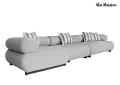 Sofa ogrodowa ALEXANDER szara (poduszki i pokrowiec w zestawie) MaMaison 