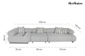 Sofa ogrodowa ALEXANDER szara (poduszki i pokrowiec w zestawie) MaMaison 